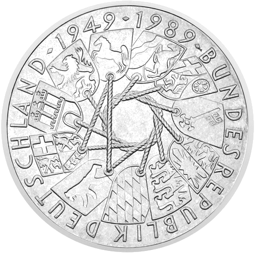 10 Marks 40th Anniversary of the Federal Republic 1989 Germany Silver Coin (1)