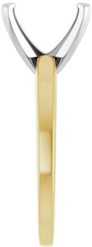 14K Yellow White 9x7 mm Emerald Solitaire Engagement Ring Mounting (4)