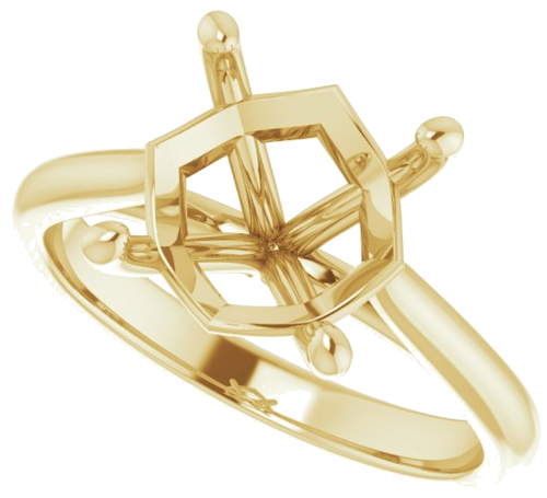 Sužadėtuvių Žiedas „Solitaire“ 585 Geltonojo Aukso Cushion 9mm (5)