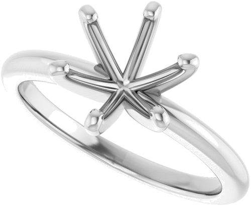 14K White  8 mm Round Solitaire Engagement Ring Mounting (5)