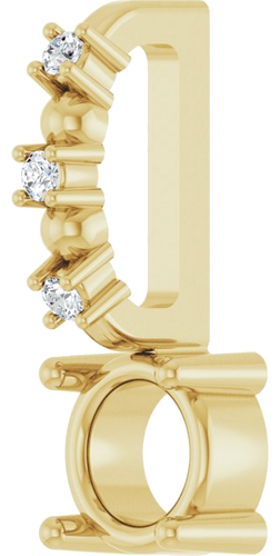 14K Yellow 4 mm Round .01 CTW Natural Diamond Semi-Set Charm Pendant (2)