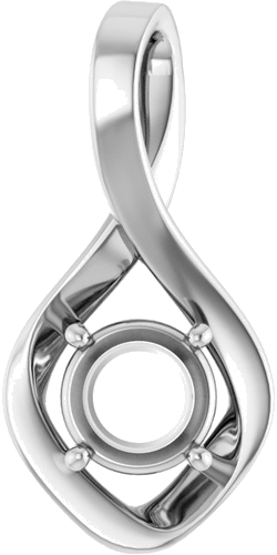 14K White 6.5 mm Round Pendant Mounting (1)