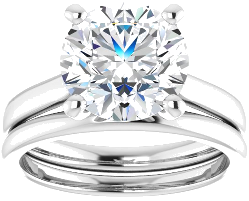 14K White 9.4 mm Round Engagement Ring Mounting (8)