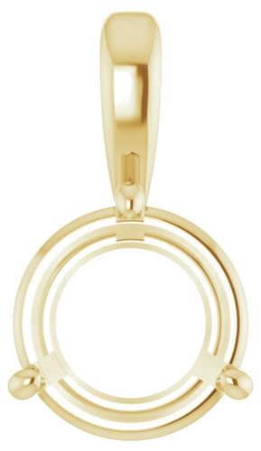 14K Yellow 8.5 mm Round 3-Prong Pendant Mounting (1)