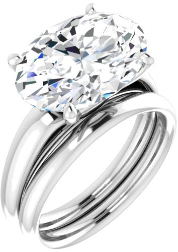 Sužadėtuvių Žiedas „Solitaire“ 925 Sidabro Oval 14mm x 10mm (6)