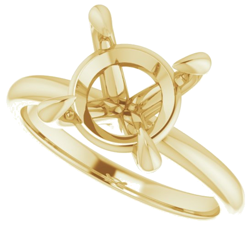 Sužadėtuvių Žiedas „Solitaire“ 585 Geltonojo Aukso Round 9.4mm (5)