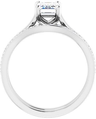 14K White 7x5 mm Emerald Solitaire Engagement Ring Mounting (7)