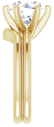 14K Yellow  9 mm Round Solitaire Engagement Ring Mounting (9)