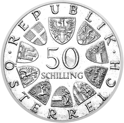 50 Schilling Dr. Theodor Koerner 1973 Austria Silver Coin (2)