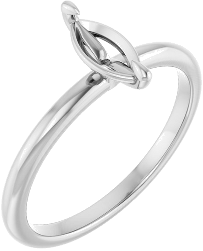 Sužadėtuvių Žiedas „Solitaire“ 585 Baltojo Aukso Marquise 8mm x 4mm (1)