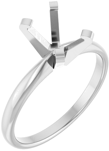 14K White 7.5x5.5 mm Emerald Solitaire Engagement Ring Mounting (1)