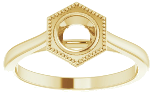 14K Yellow 5.2 mm Round Solitaire Engagement Ring Mounting (3)