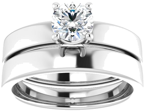 14K White 5.5 mm Round Solitaire Engagement Ring Mounting (8)