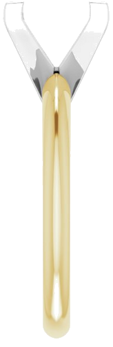 14K Yellow White 8 mm Square V-End 4-Prong Engagement Ring Mounting (4)