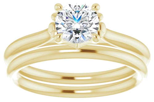 14K Yellow 5.8 mm Round Solitaire Engagement Ring Mounting (8)