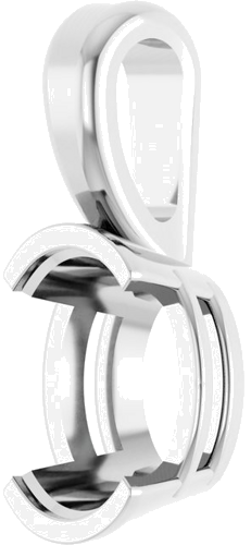 Sterling Silver 8x6 mm Oval Solitaire Pendant Mounting (2)