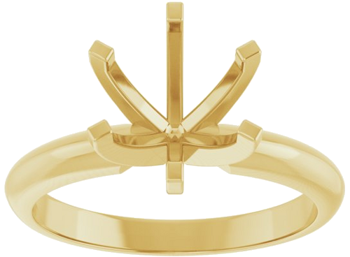 14K Yellow 7.8-8.6 mm Round 6-Prong Solitaire Ring Mounting (3)