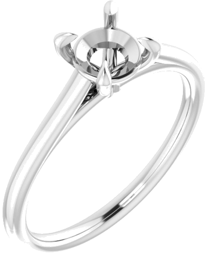 14K White  5.8 mm Round Solitaire Engagement Ring Mounting (1)