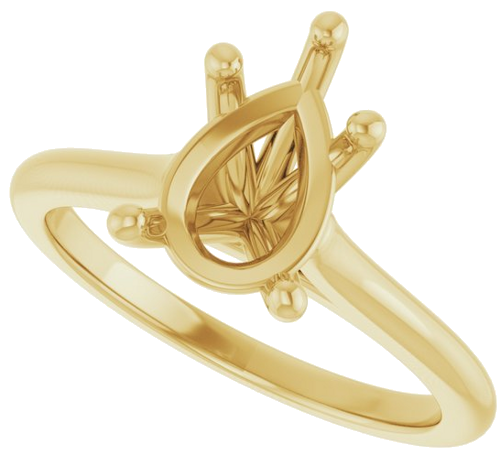 Sužadėtuvių Žiedas „Solitaire“ 585 Geltonojo Aukso Pear Shape 10mm x 7mm (5)