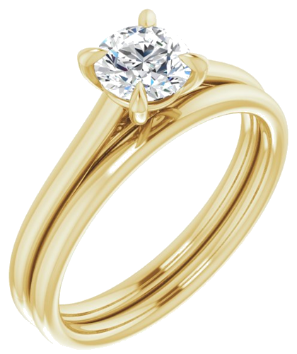 14K Yellow  5.5 mm Round Solitaire Engagement Ring Mounting (6)