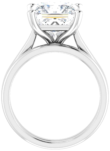 14K White 9 mm Square Engagement Ring Mounting (7)