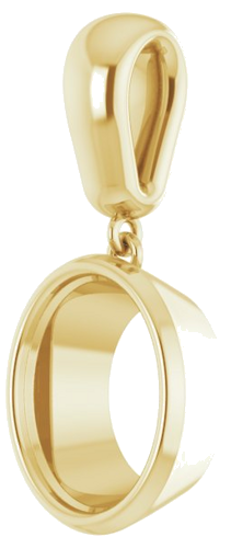 14K Yellow  11x9 mm Oval Pendant Mounting (2)