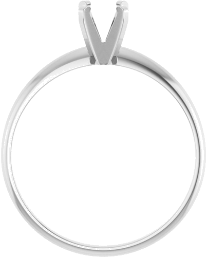 14K White 4.6 mm Round Ultra-Lightweight Solitaire Engagement Ring Mounting (2)