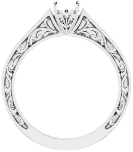 14K White 5.2 mm Round Solitaire Engagement Ring Mounting (2)