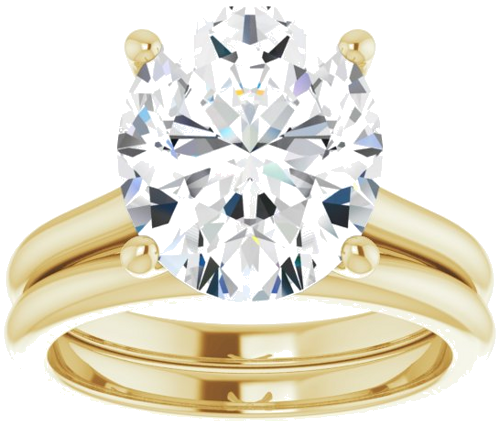 Sužadėtuvių Žiedas „Solitaire“ 585 Geltonojo Aukso Oval 12mm x 10mm (8)