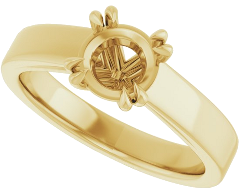 Sužadėtuvių Žiedas „Solitaire“ 417 Geltonojo Aukso Round 6.5mm (5)