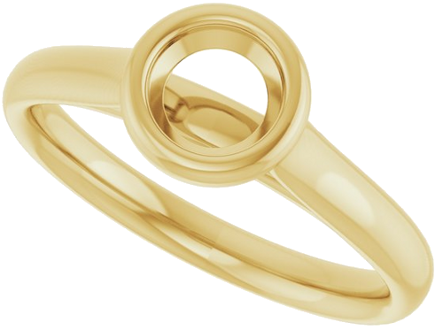 Sužadėtuvių Žiedas „Bezel-Set Solitaire“ 585 Geltonojo Aukso Round 5.2mm (5)