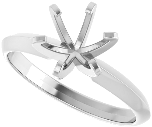 14K White 7 mm Round Solitaire Engagement Ring Mounting (5)
