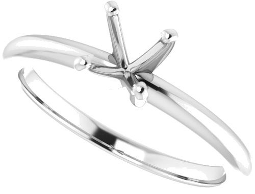 14K White  5 mm Cushion Solitaire Engagement Ring Mounting (5)