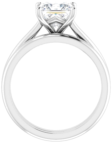 Sužadėtuvių Žiedas „Solitaire“ 585 Baltojo Aukso Square 6.5mm (7)