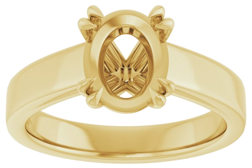 Sužadėtuvių Žiedas „Solitaire“ 585 Geltonojo Aukso Oval 9mm x 7mm (3)