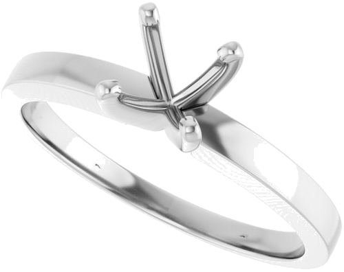 Sužadėtuvių Žiedas „Solitaire“ 585 Baltojo Aukso Round 5.4mm x 5.7mm (5)