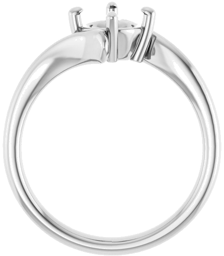 14K White  6.5 mm Round Solitaire Engagement Ring Mounting (2)