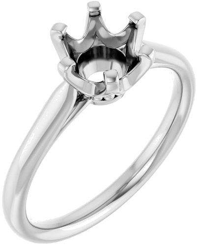 Sužadėtuvių Žiedas „Solitaire“ 585 Baltojo Aukso Round 6.5mm (1)