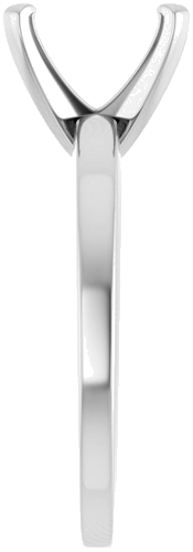 14K White 8x6 mm Emerald Solitaire Engagement Ring Mounting (4)