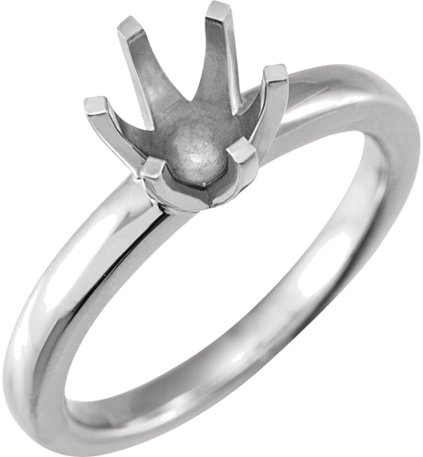 14K White 6.5 mm Round Tall 6-Prong Solstice Solitaire® Ring Mounting (1)