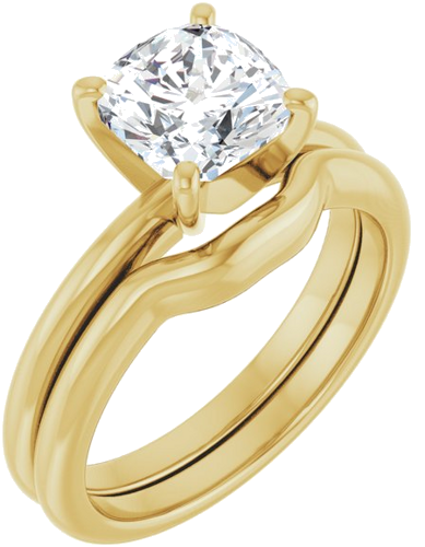 14K Yellow  7x7 mm Cushion Solitaire Engagement Ring Mounting (6)