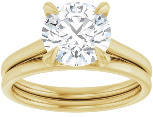 14K Yellow  8.2 mm Round Solitaire Engagement Ring Mounting (8)