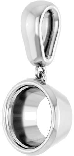 Sterling Silver  9 mm Round Pendant Mounting (2)