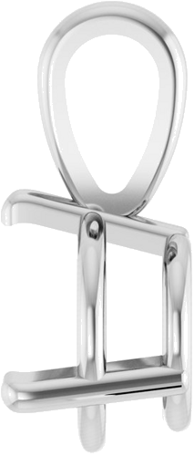 18K White 6.5 mm Round 3-Prong Pendant Mounting (3)