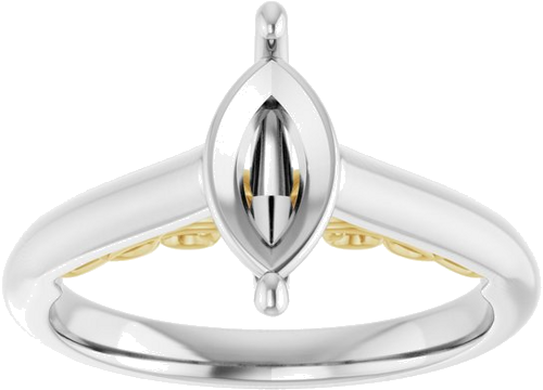 14K White   Yellow 10x5 mm Marquise Engagement Ring Mounting (3)