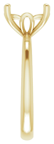 14K Yellow 9 mm Cushion Solitaire Engagement Ring Mounting (4)