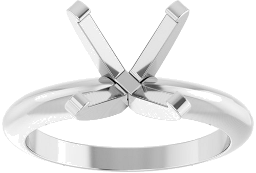 14K White 9 mm Round Solitaire Engagement Ring Mounting (3)