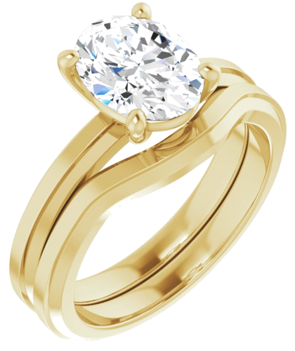 14K Yellow 9x7 mm Oval Solitaire Engagement Ring Mounting (6)