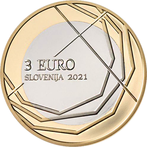 2021 Slovėnija Škofjeloški pasijon 3 eurų moneta (2)