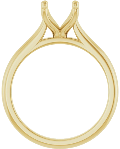 14K Yellow 8x6 mm Emerald Solitaire Engagement Ring Mounting (2)